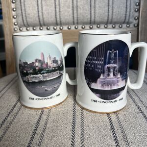 1788- 1988 Cincinnati Museum Collection Mugs Mississippi Queen & Tyler Davis For